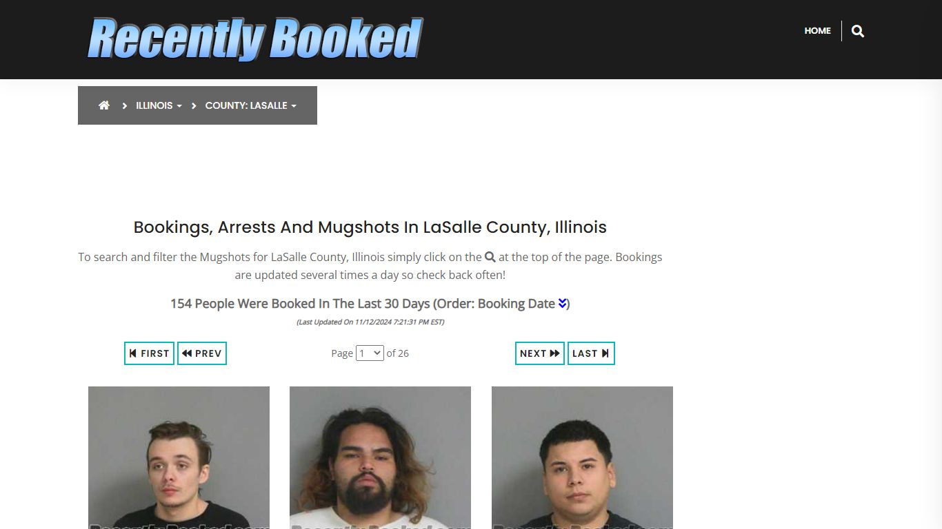 Bookings, Arrests and Mugshots in LaSalle County, Illinois